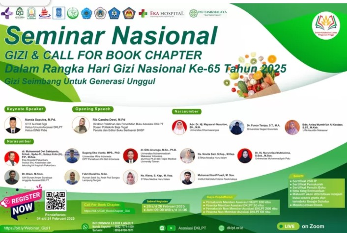 Peringati Hari Gizi Nasional 2025 DKLPT dan STIKes Medika Nurul Islam Gelar Webinar Nasional